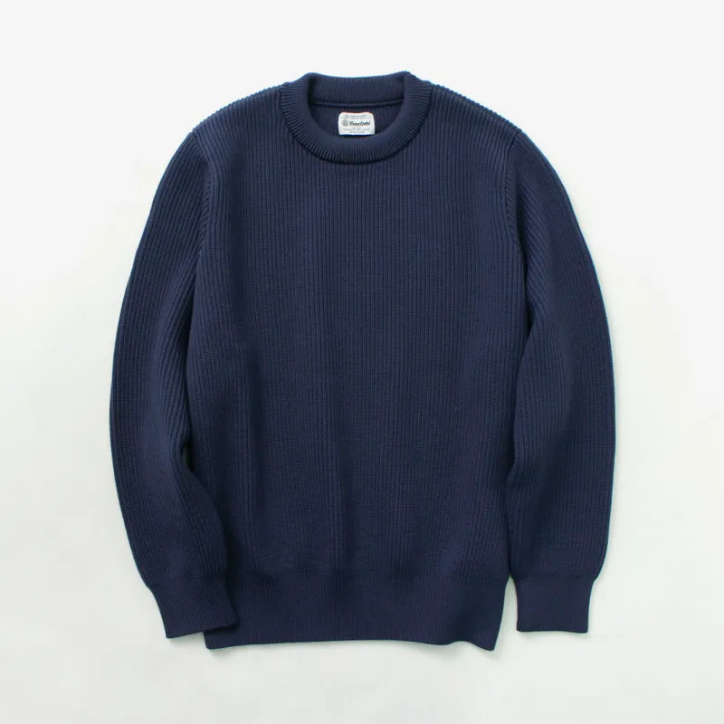 YONETOMI NEW BASIC / Extra Fine Wool Ribbed Knit Pullover made by Haku Clothing