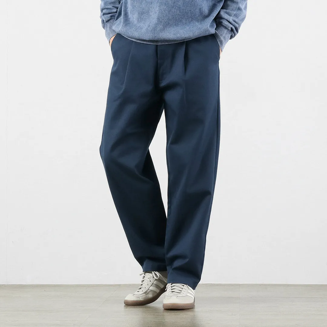 UNIVERSAL OVERALL / Heritage T/C Relax 1-Tuck Pants Bio-Wash STONE CARVER Chino Pants sold by Haku Clothing product image thumbnail 3