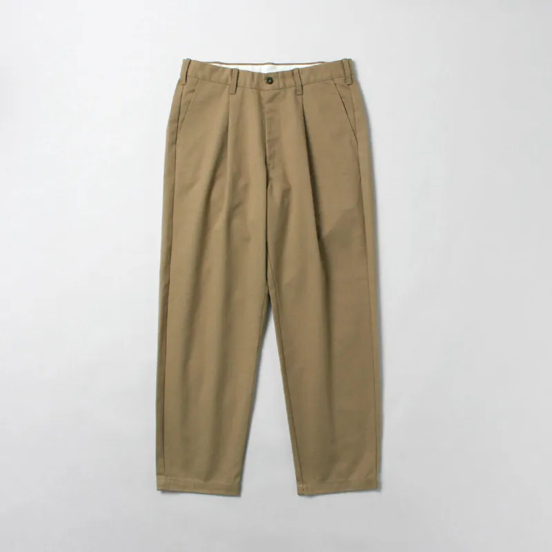 UNIVERSAL OVERALL / Heritage T/C Relax 1-Tuck Pants Bio-Wash STONE CARVER Chino Pants made by Haku Clothing
