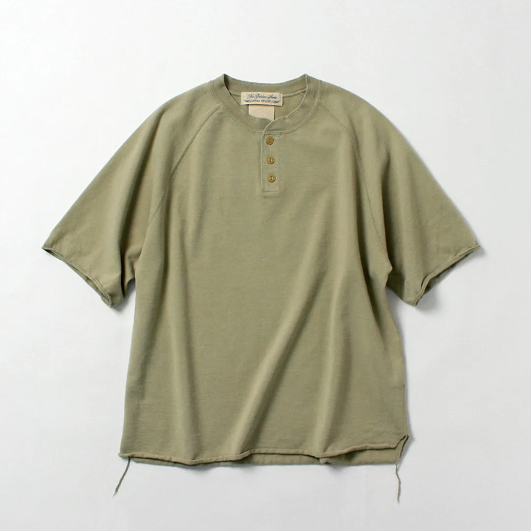 REMI RELIEF / Supima French Terry Henley Neck S/S Crew Sweatshirt sold by Haku Clothing