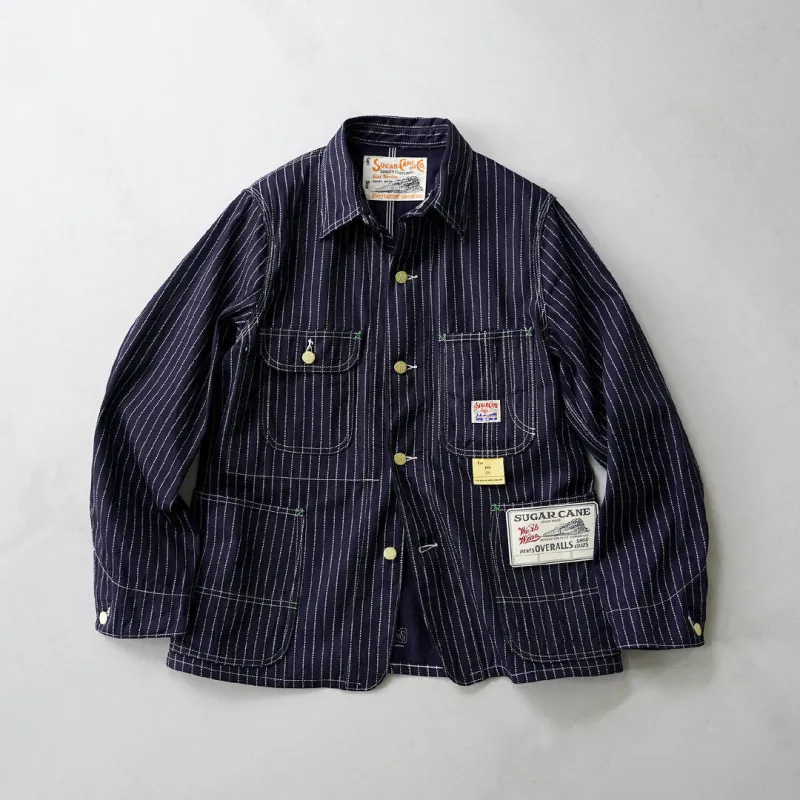 SUGAR CANE / 9oz. Wabash Stripe Work Coat made by Sugar Cane