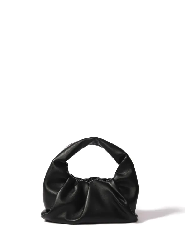 Marshmallow Croissant Bag in Soft Leather, Black sold by Bob Ore