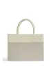 Victoria Tote Leather Canvas Combo Bag, White sold by Bob Ore