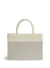 Victoria Tote Leather Canvas Combo Bag, White sold by Bob Ore