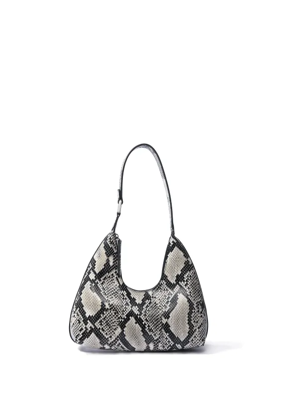 Alexia Bag in Smooth Leather, Snake made by Bob Ore Blue Collection