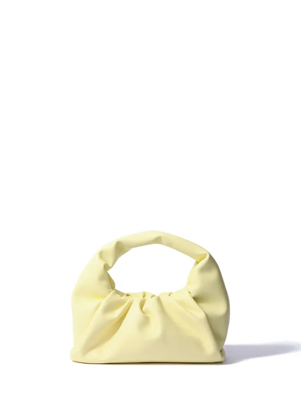 Marshmallow Croissant Bag in Soft Leather, Bright Yellow sold by Bob Ore