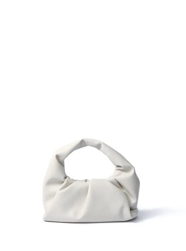 Marshmallow Croissant Bag in Soft Leather, White sold by Bob Ore