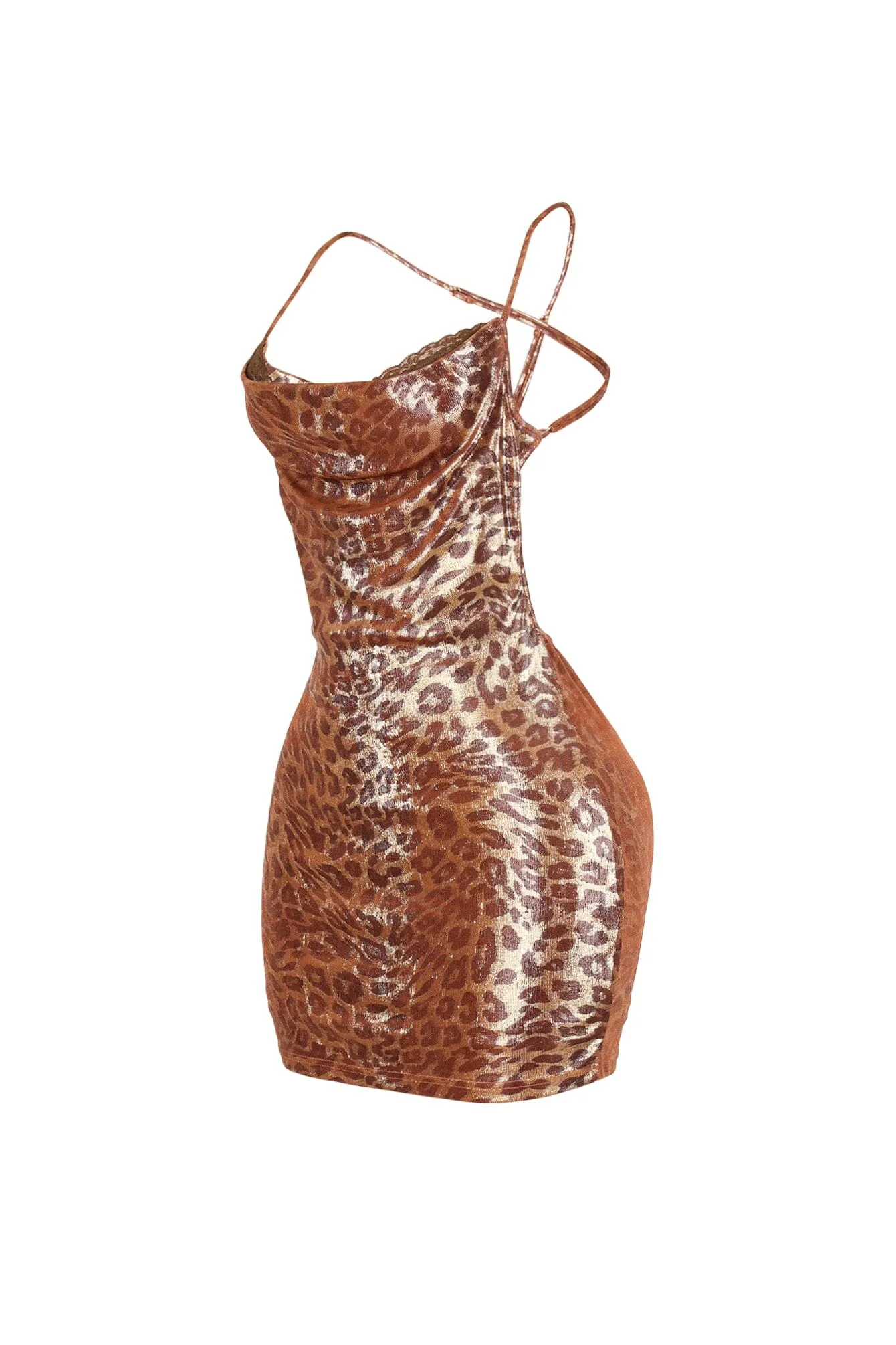 Liora Leopard Foil Mini Dress sold by EDGE by Know Style product image thumbnail 5