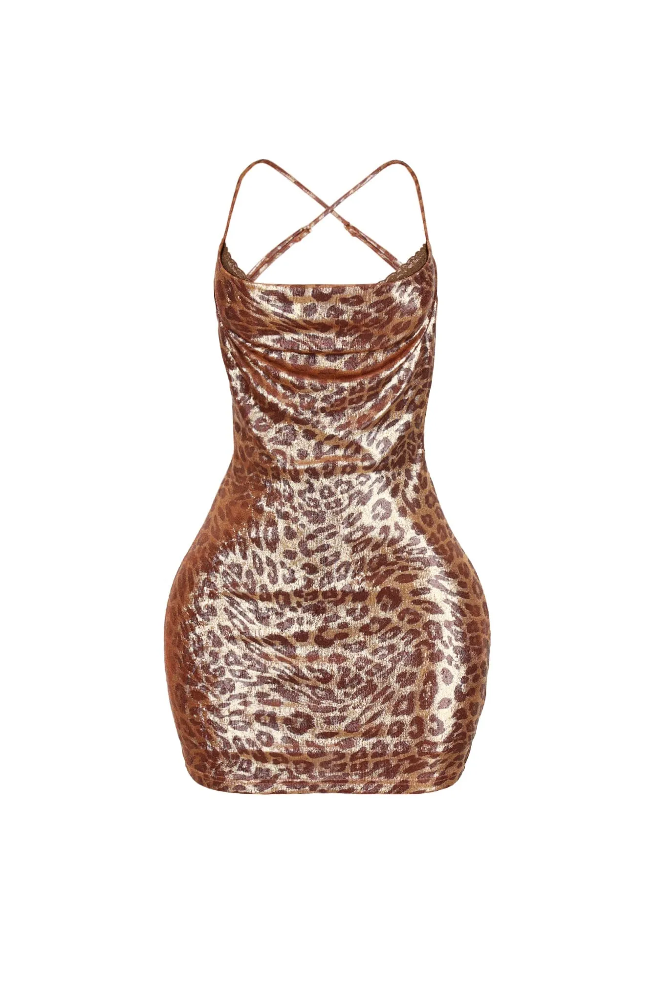 Liora Leopard Foil Mini Dress sold by EDGE by Know Style product image thumbnail 4