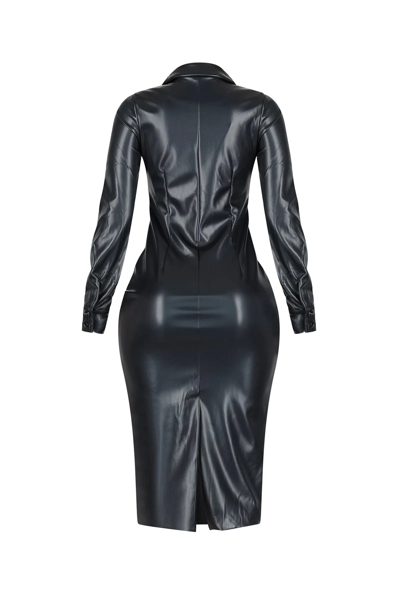Urban Edge PU Shirt Midi Dress sold by EDGE by Know Style product image thumbnail 5