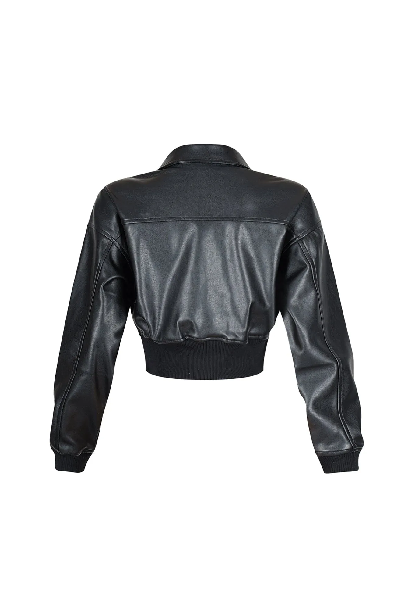 Midnight Rider PU Bomber Jacket sold by EDGE by Know Style product image thumbnail 4