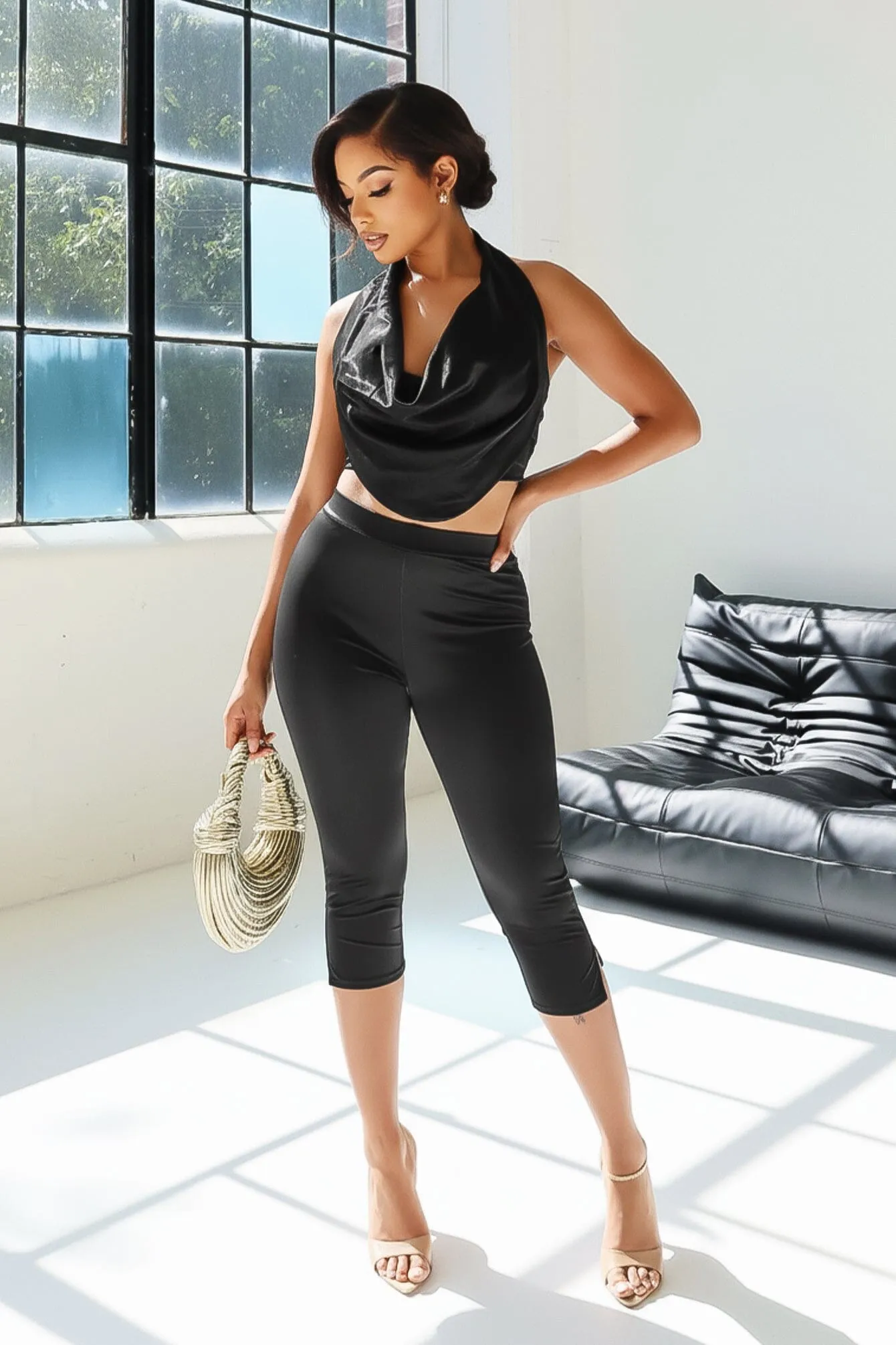 Liquid Glimmer Halter Top & Capri SET sold by EDGE by Know Style