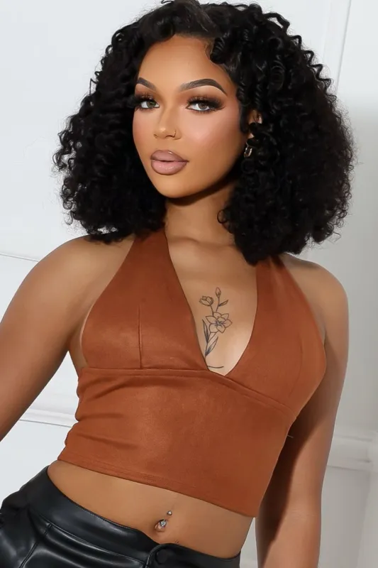 Dependable Suede Halter Top made by Better Be