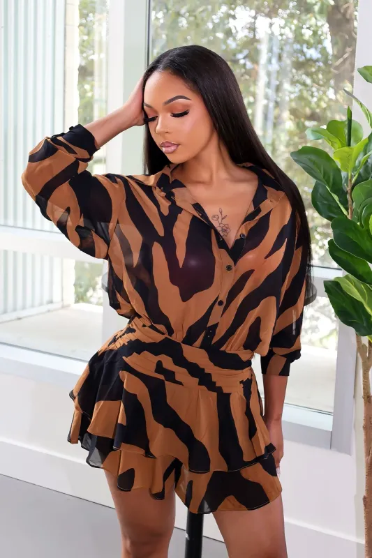 Autumn Flare Romper sold by EDGE by Know Style