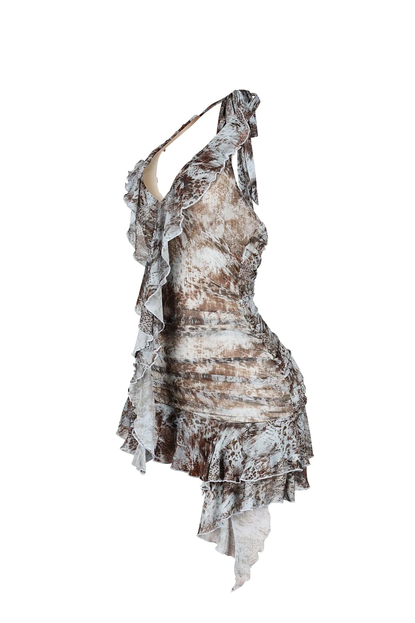 Bristol Mesh Print Halter Dress sold by EDGE by Know Style product image thumbnail 3