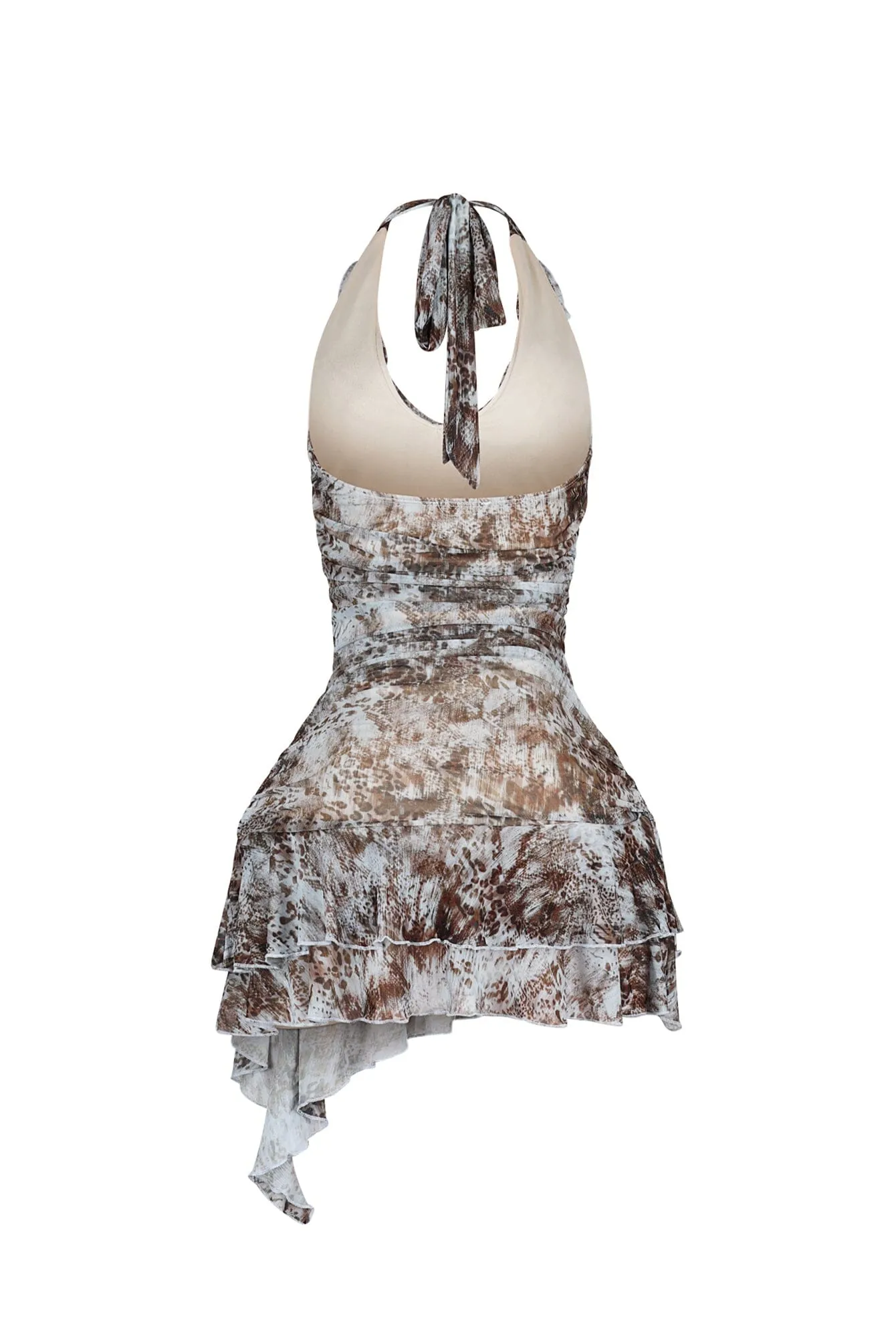 Bristol Mesh Print Halter Dress sold by EDGE by Know Style product image thumbnail 4
