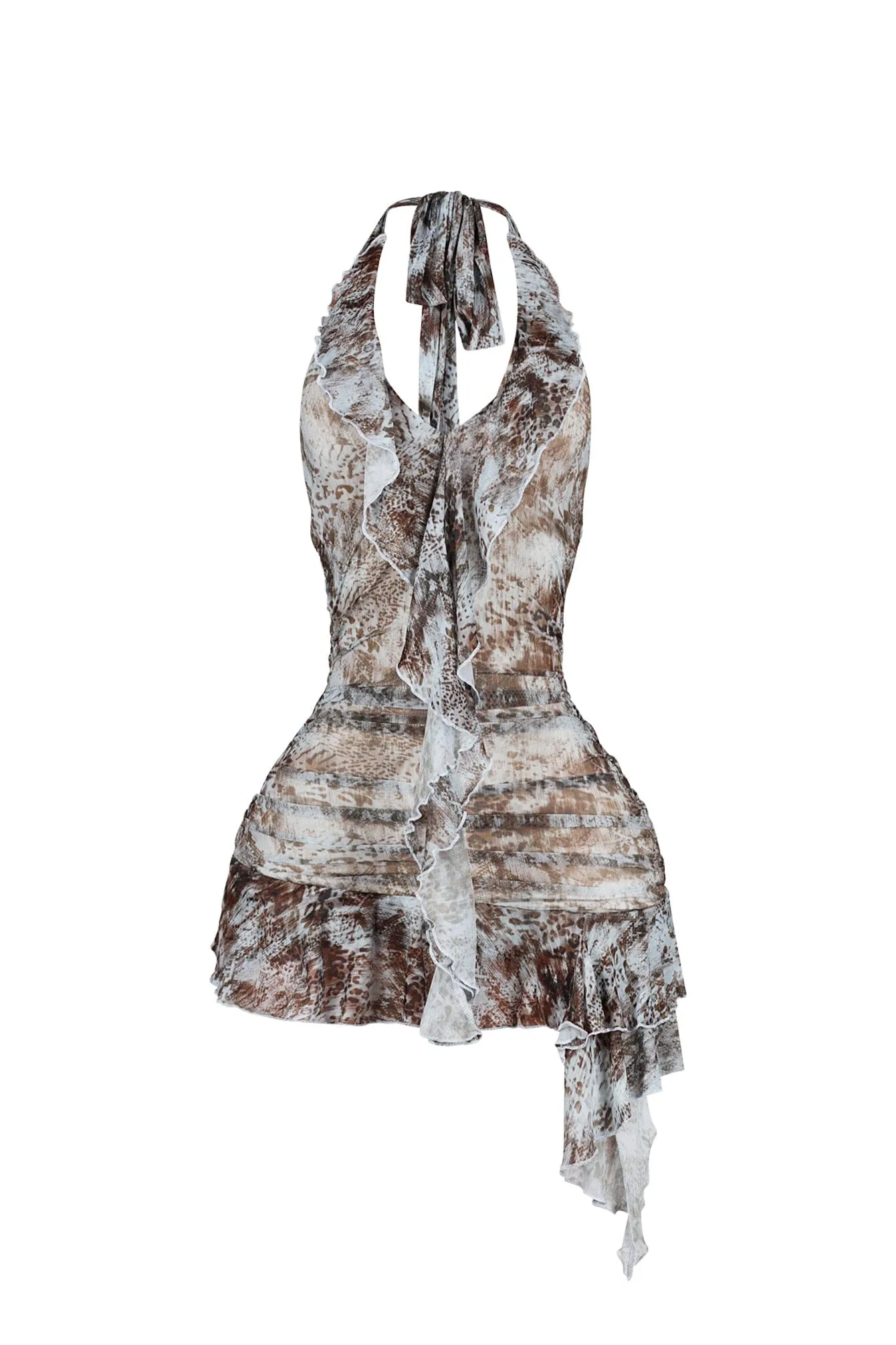 Bristol Mesh Print Halter Dress sold by EDGE by Know Style product image thumbnail 2