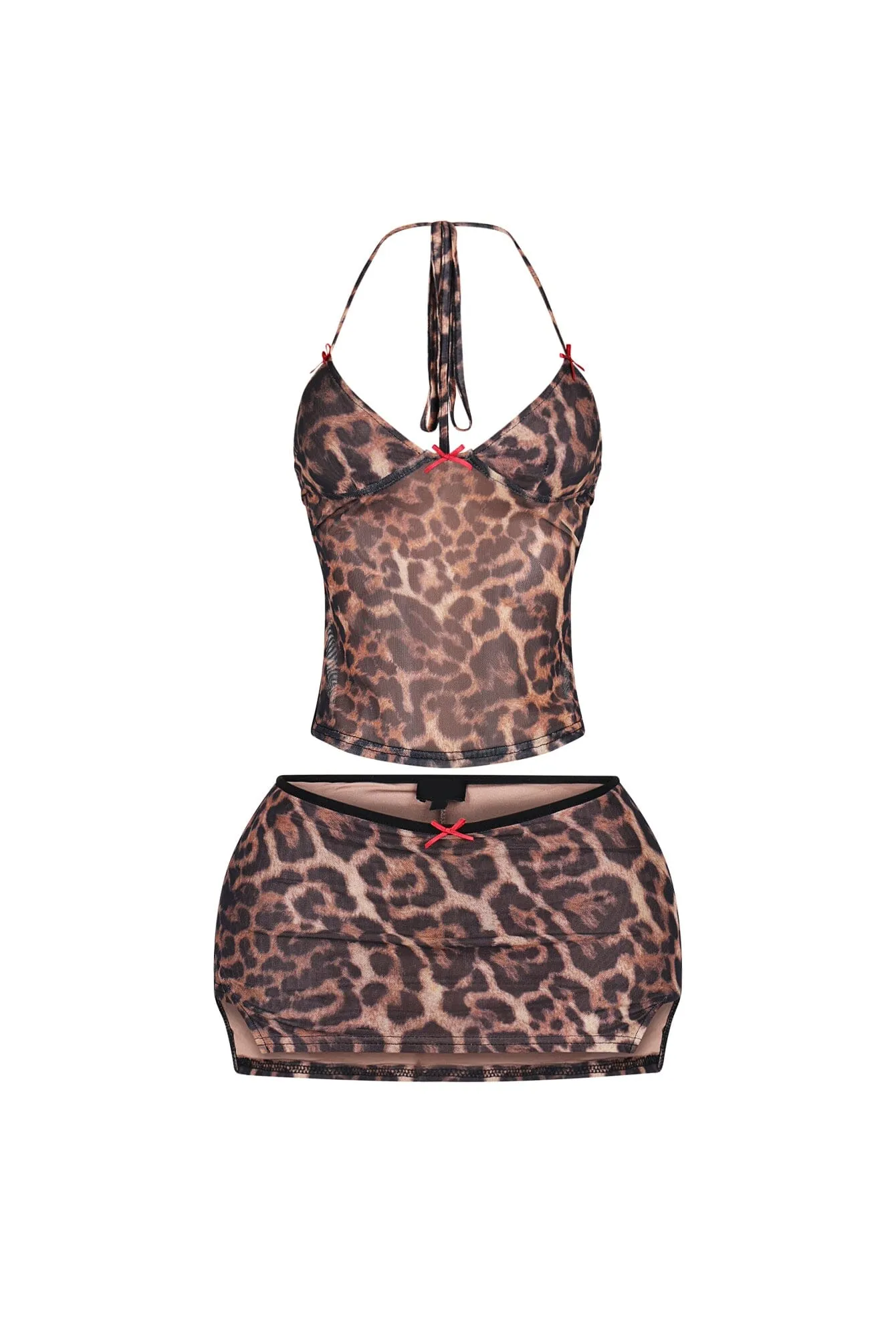 Desea Leopard Mesh Top & Skirt SET sold by EDGE by Know Style product image thumbnail 4