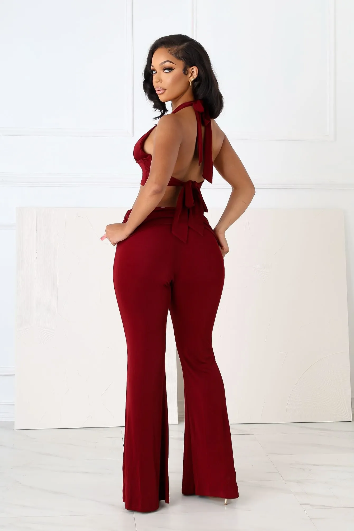 Graceful Passion Crop Top & Pants SET sold by EDGE by Know Style product image thumbnail 5
