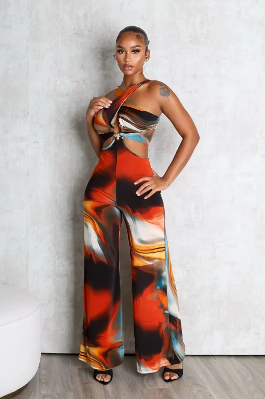 Lavia Halter Cut Out Jumpsuit sold by EDGE by Know Style