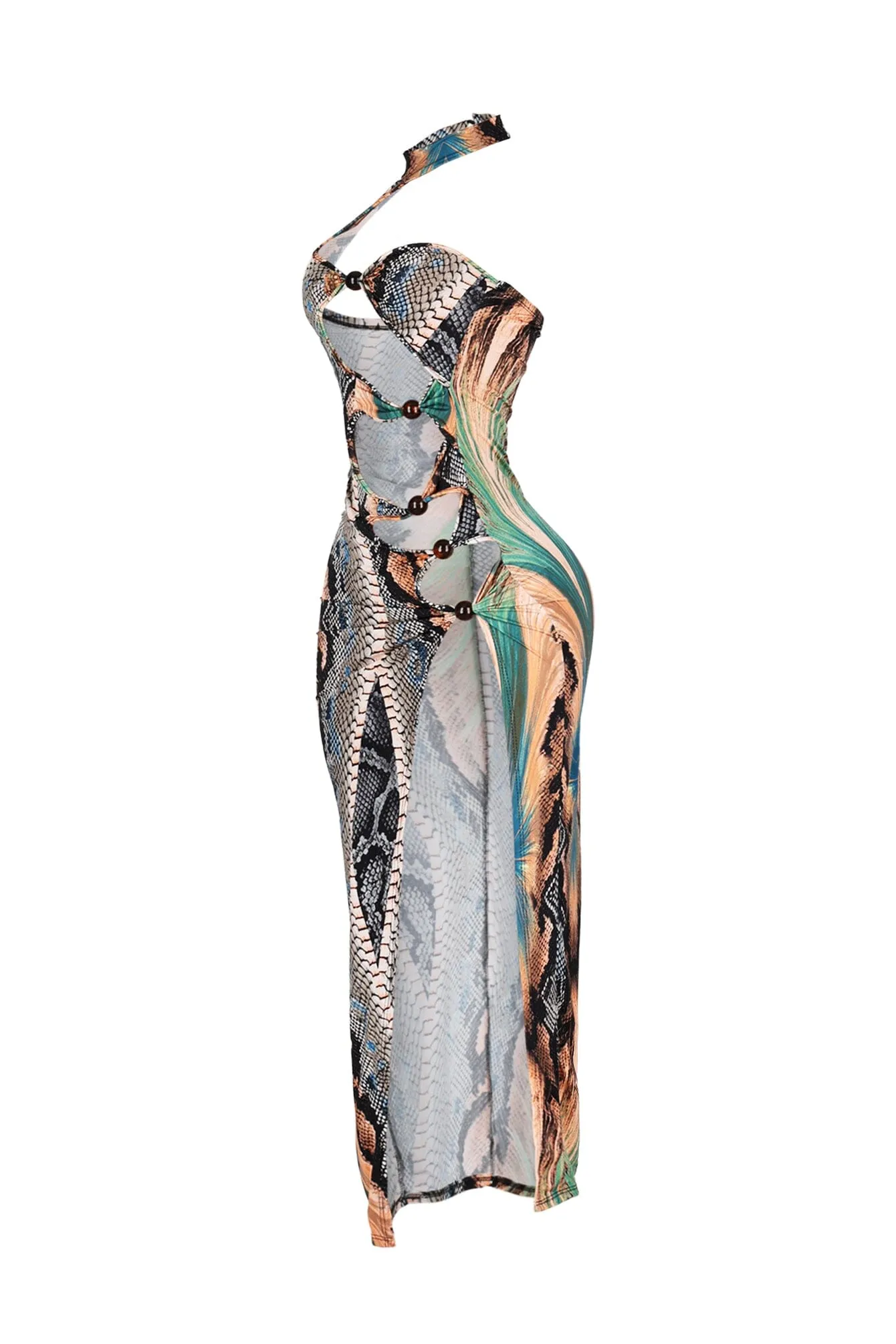 Quell Veneshiа Snake Print Midi Dress sold by EDGE by Know Style product image thumbnail 5