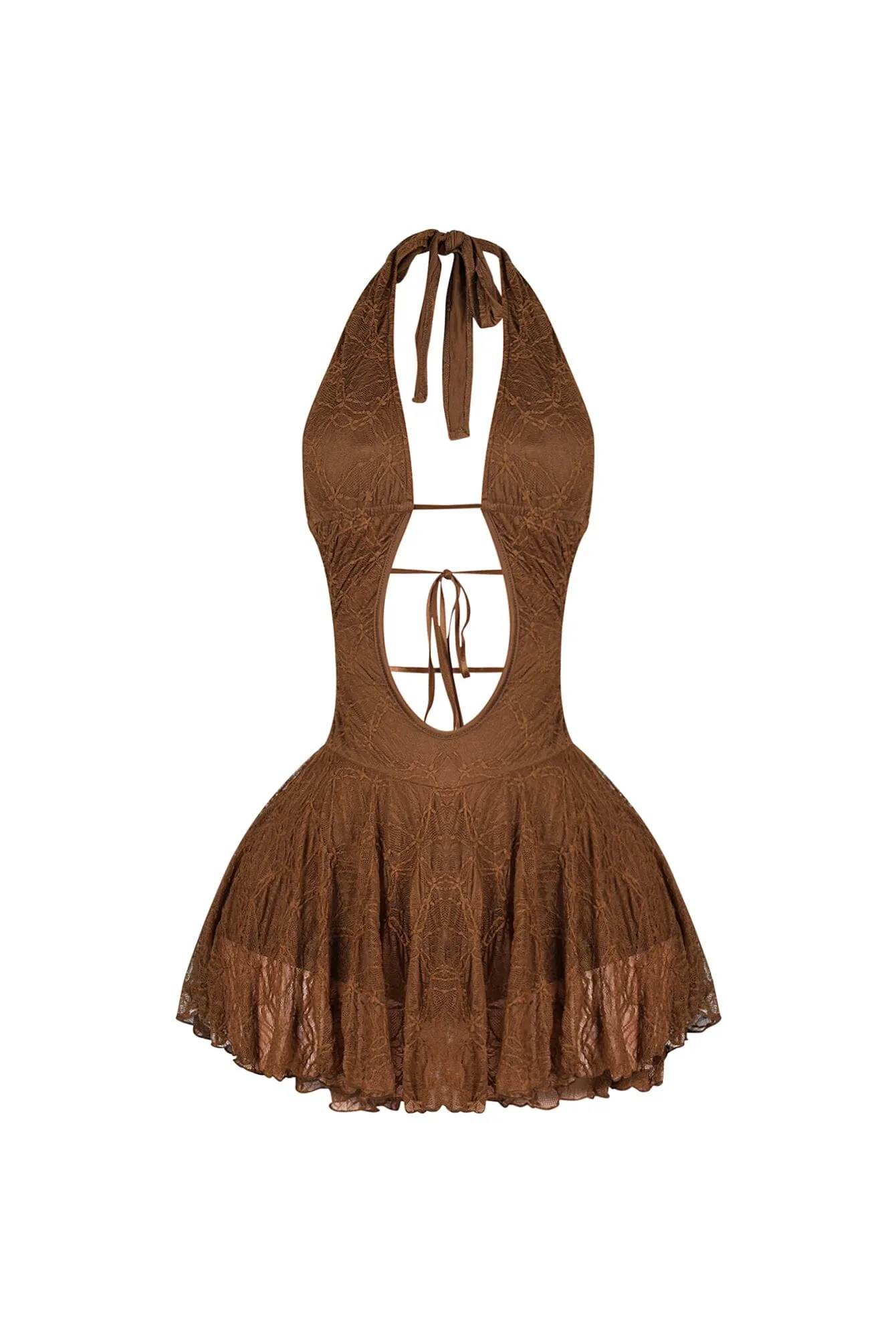 Zurich Lace Halter Micro Dress sold by EDGE by Know Style product image thumbnail 4