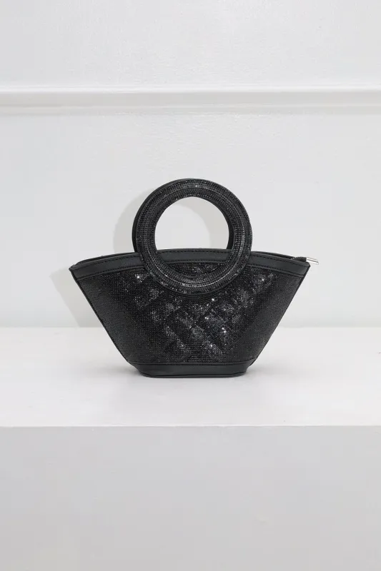 Nina Gleam Rhinestone Top Handle Bag sold by EDGE by Know Style