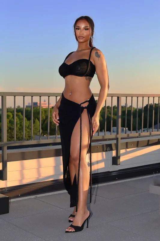 Maloo Mesh Rope Top & Skirt SET sold by EDGE by Know Style