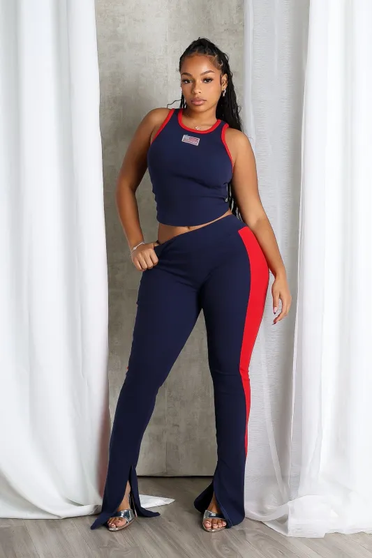 Firework Nights USA Flag Tank Top & Pants SET sold by EDGE by Know Style