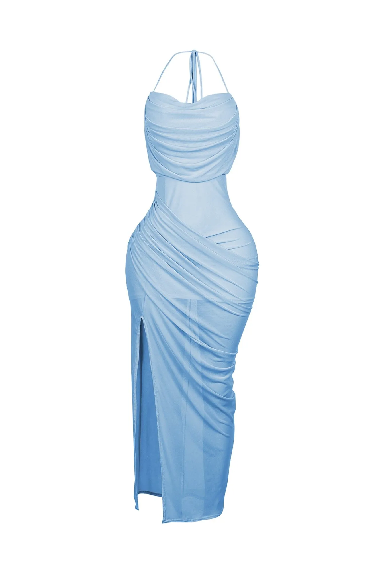 Soft Gaze Shirred Sheer Maxi Dress sold by EDGE by Know Style product image thumbnail 5