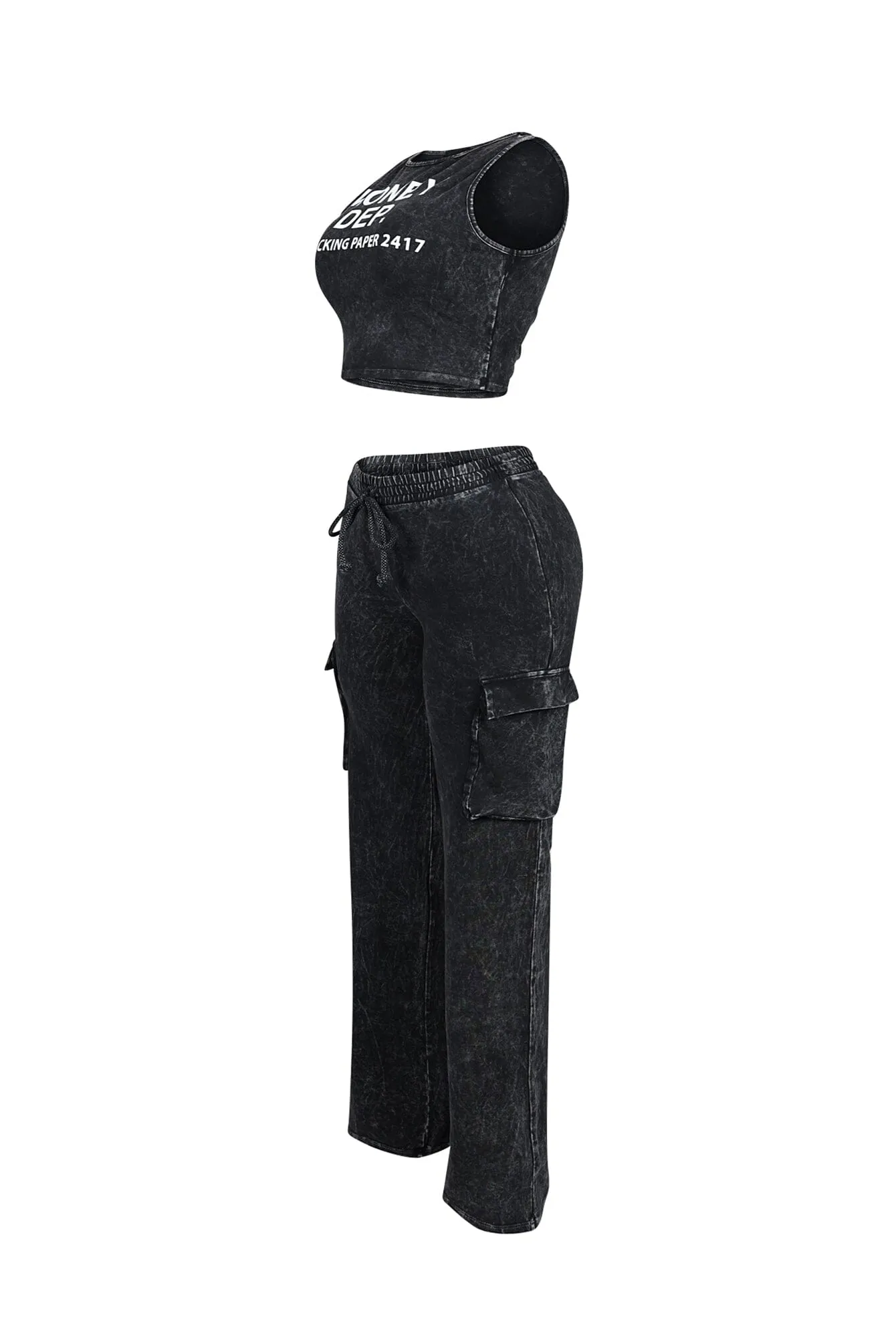 Money Dep Mineral Washed Top & Pants SET sold by EDGE by Know Style product image thumbnail 3