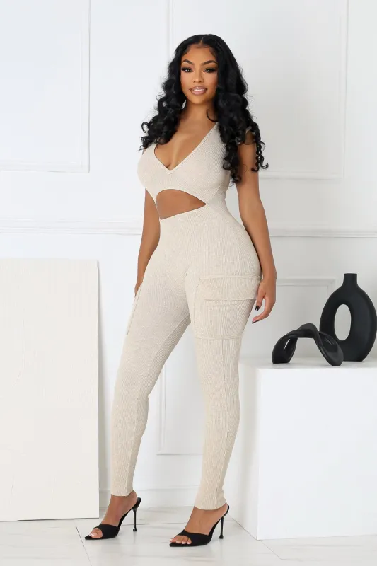 Alara Waist Cutout Pocket Jumpsuit sold by EDGE by Know Style