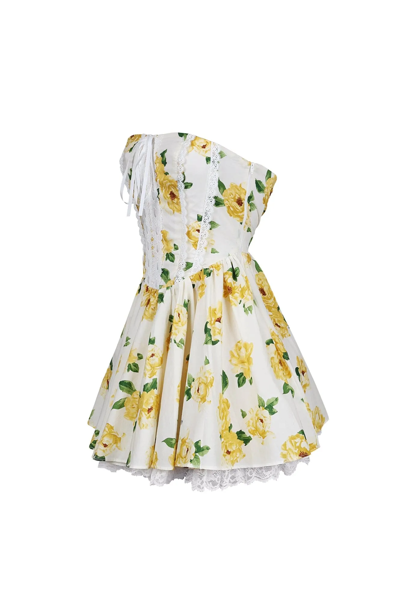 Rosa Floral Printed Flare Mini Dress sold by EDGE by Know Style product image thumbnail 5