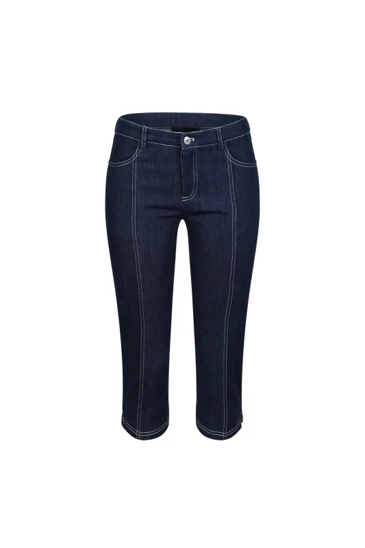 Meems Dusk Denim Capri Pants sold by EDGE by Know Style