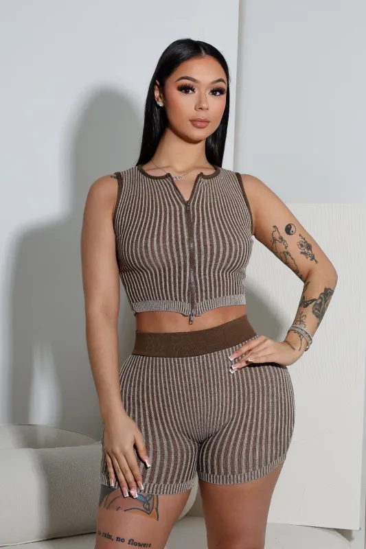 Lotus Ribbed Knit Top & Shorts SET sold by EDGE by Know Style