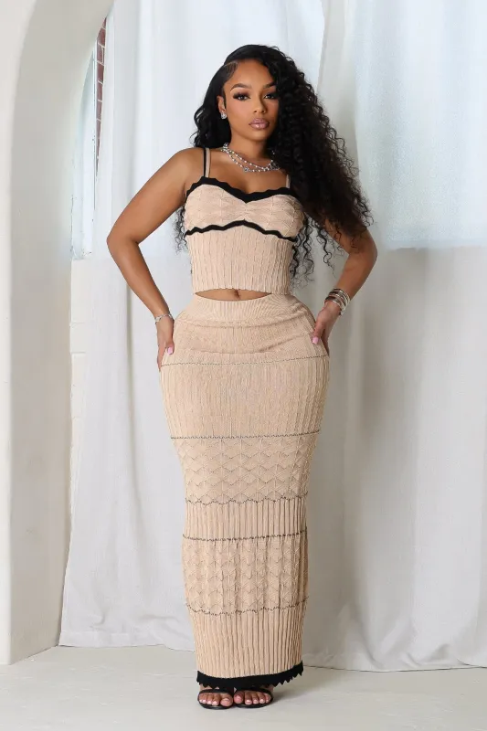 Aaliyah Rib Knit Tank Top & Skirt SET sold by EDGE by Know Style