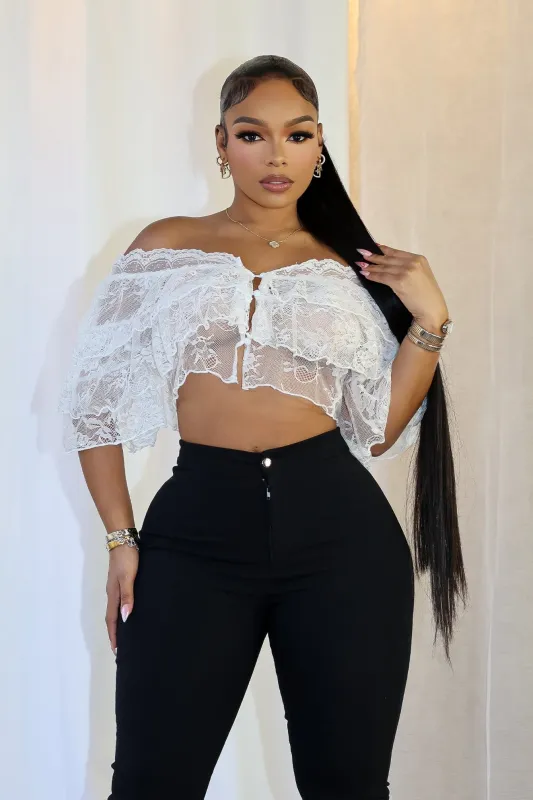 Eyo Floral Off Shoulder Lace Top sold by EDGE by Know Style