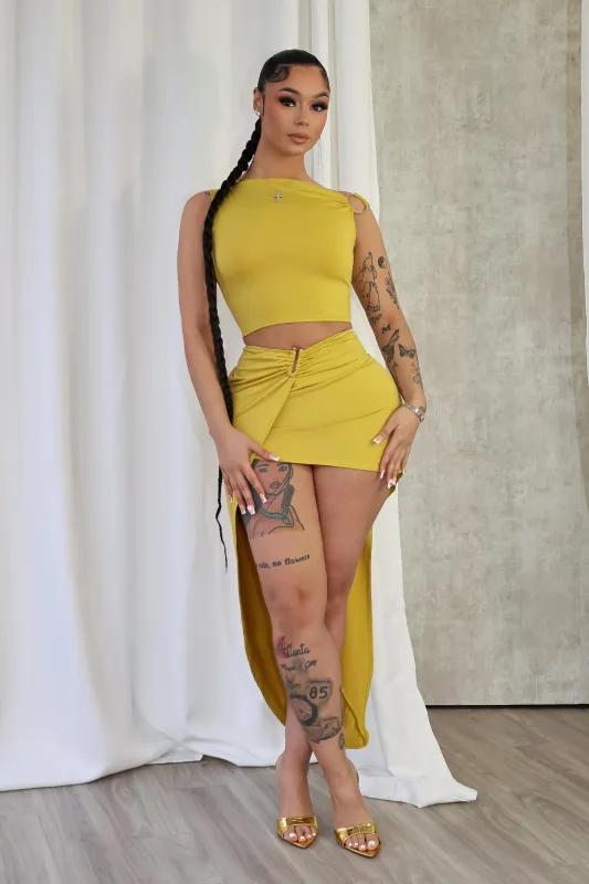Tiernan Gold Ring Top & Skirt SET sold by EDGE by Know Style