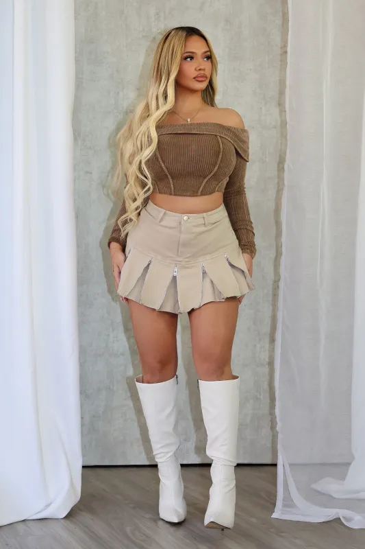 Jessica Multi Zipper Mini Skirt sold by EDGE by Know Style