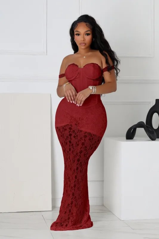 Maila Lace Corset Maxi Dress With Underwear sold by EDGE by Know Style