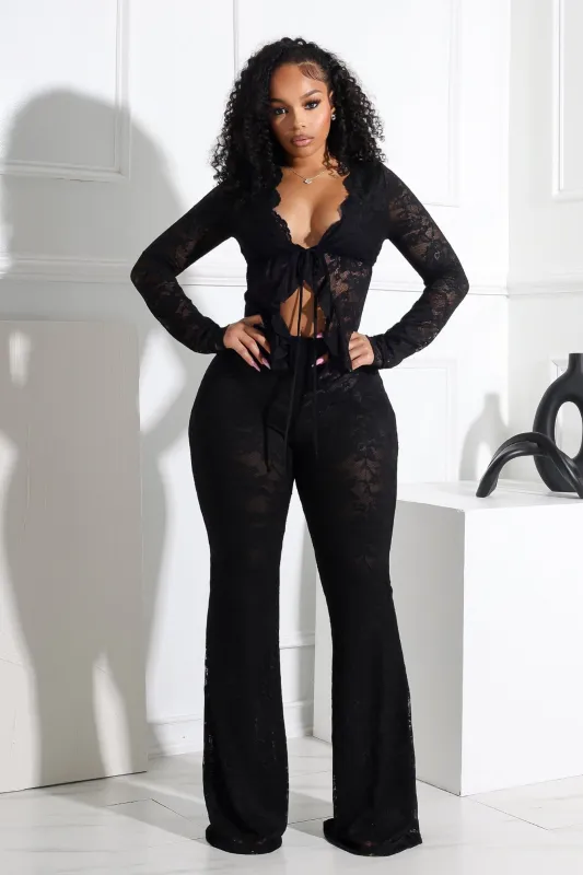 Everly Lace Top & Wide Pants SET sold by EDGE by Know Style