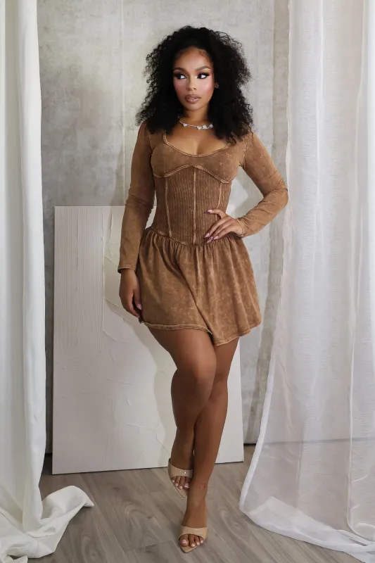 Chelsea Mineral Washed Corset Mini Dress sold by EDGE by Know Style