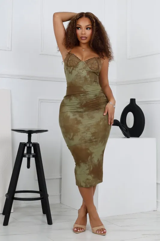 Be My Next Mesh Wire Bust Midi Dress sold by EDGE by Know Style