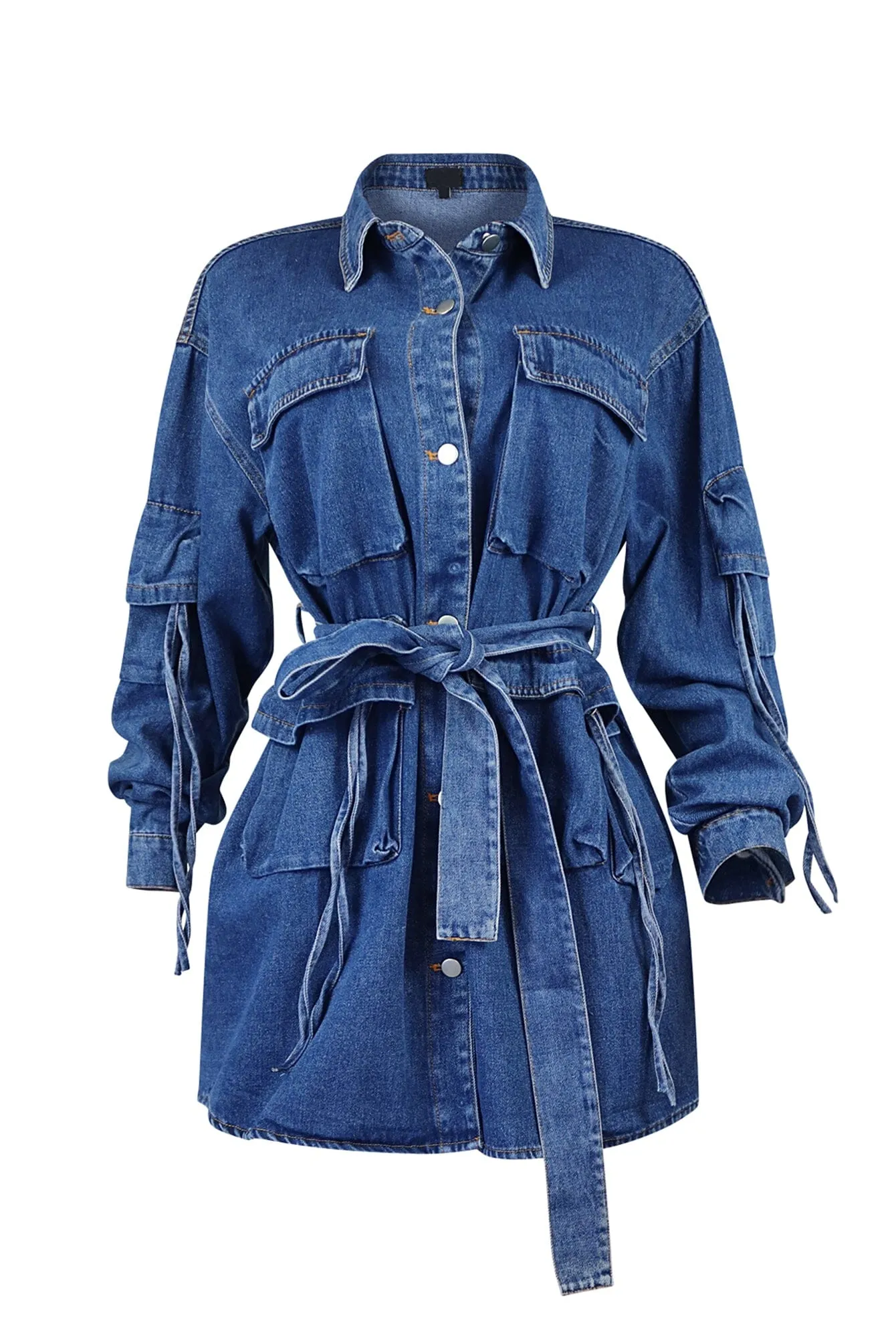Meyer Oversized Cargo Denim Jacket sold by EDGE by Know Style product image thumbnail 3