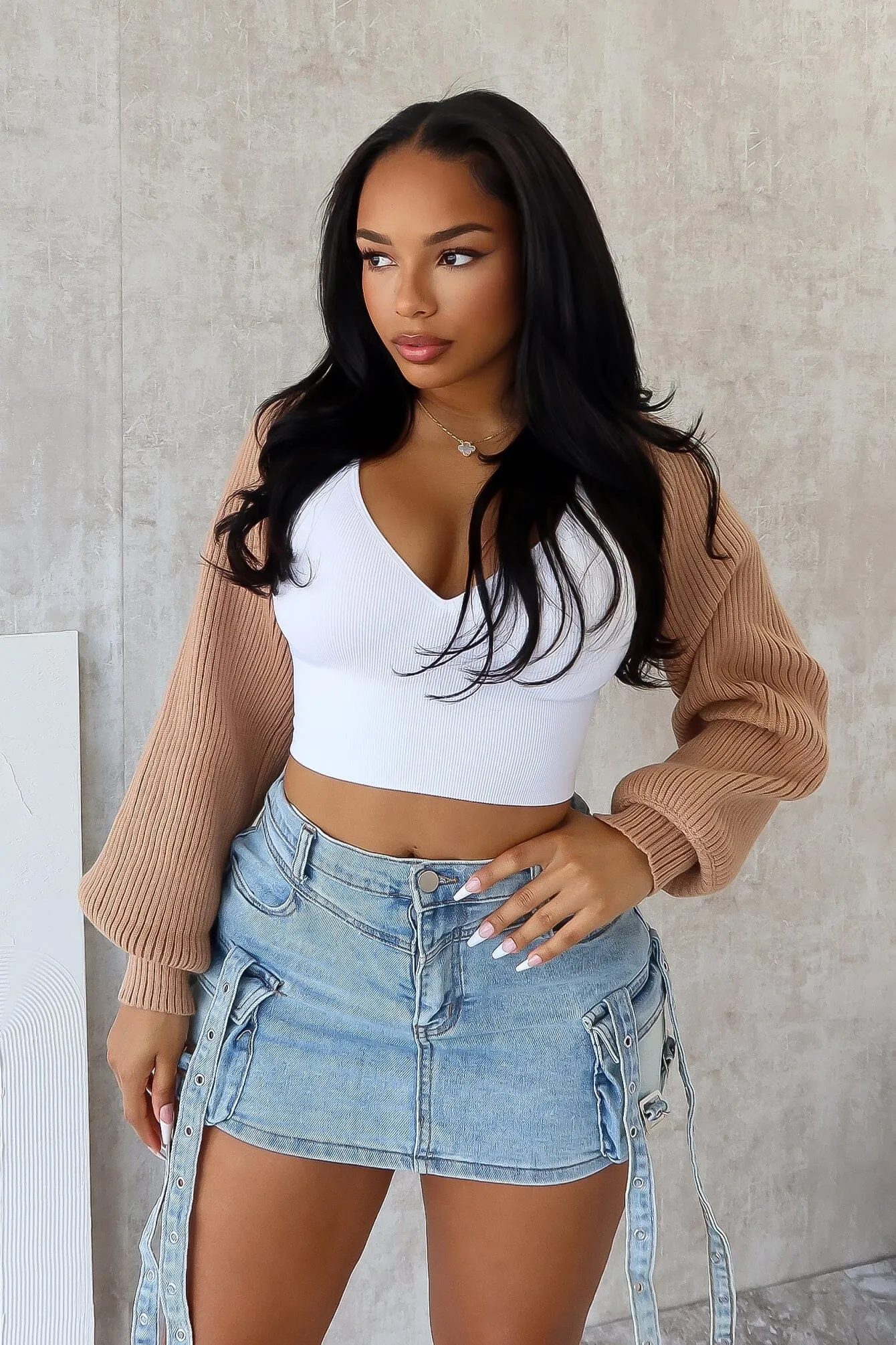 Matilda Ribbed Knit Bolero Cardigan sold by EDGE by Know Style product image thumbnail 3