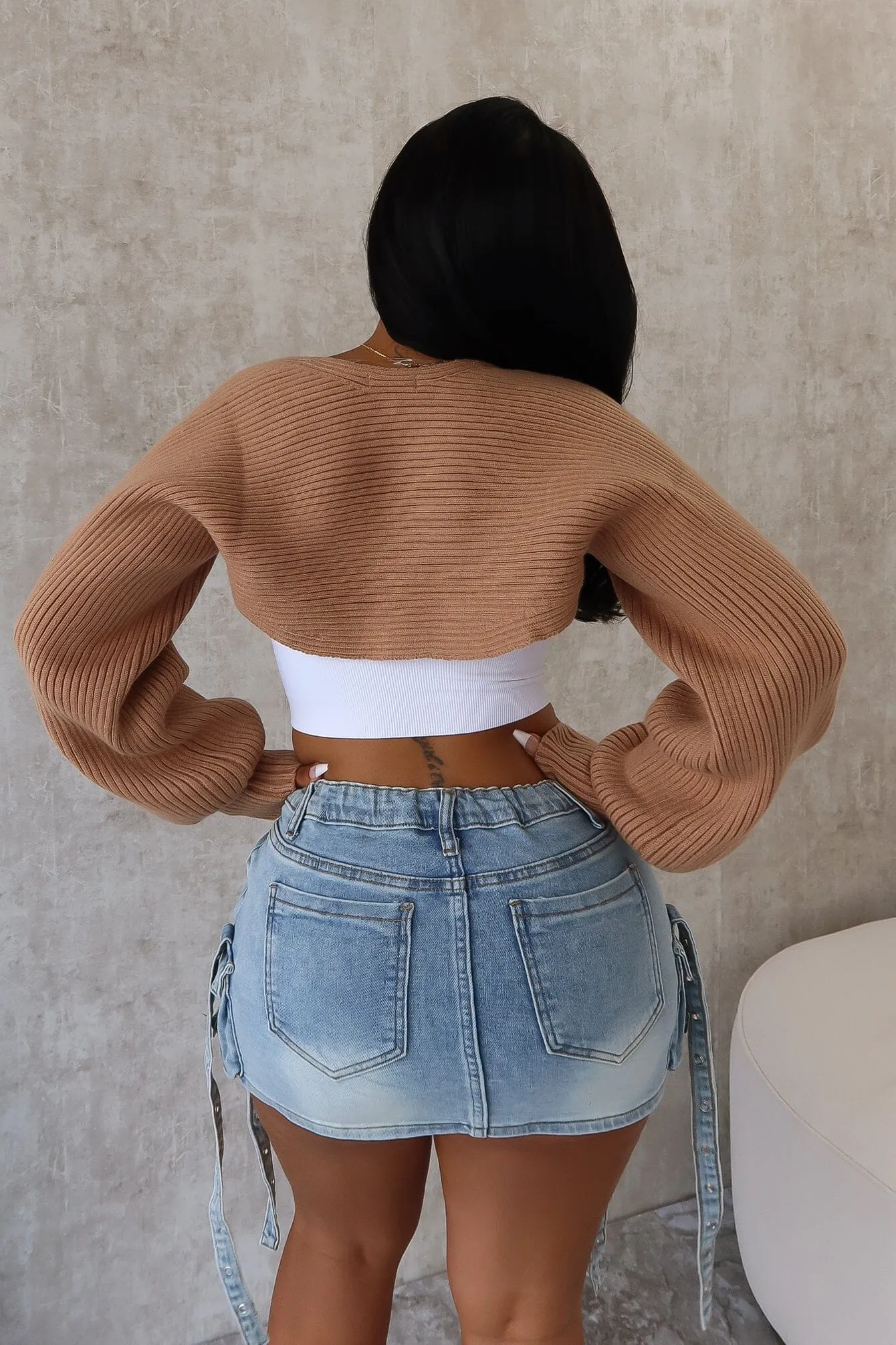 Matilda Ribbed Knit Bolero Cardigan sold by EDGE by Know Style product image thumbnail 5