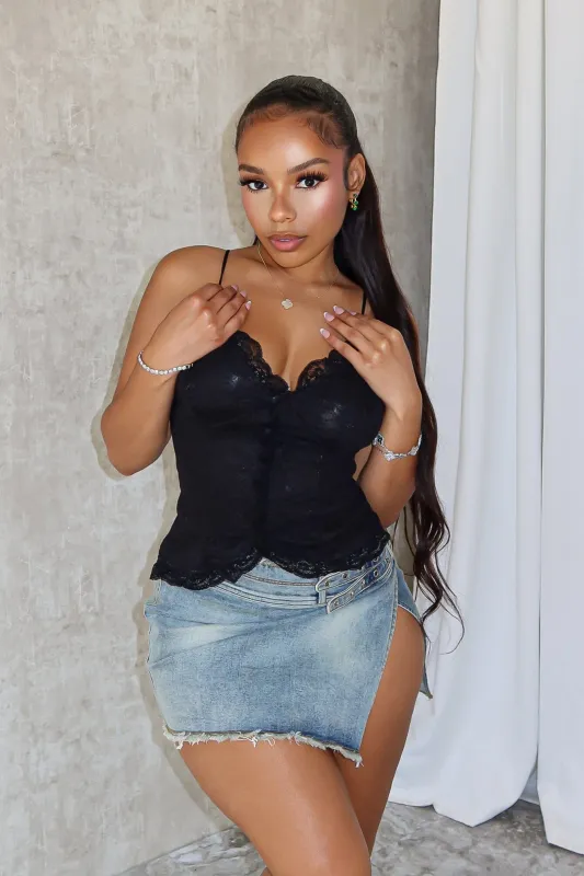 Balia Mesh Lace Contrast Cami Top sold by EDGE by Know Style