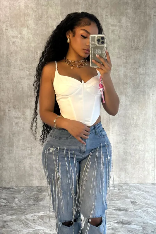 Telling Secrets Satin Corset Top sold by EDGE by Know Style