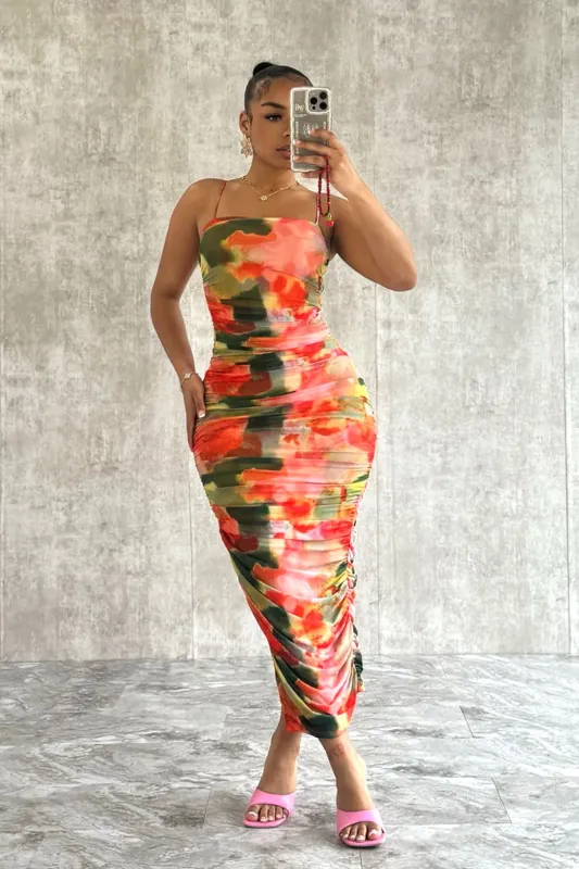 California Coastline Print Mesh Dress sold by EDGE by Know Style