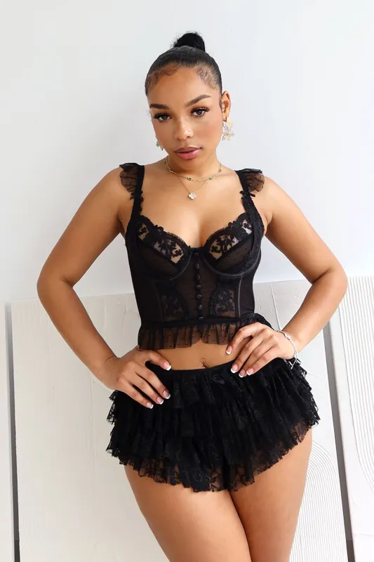First Date Lace Trim Bustier Top sold by EDGE by Know Style
